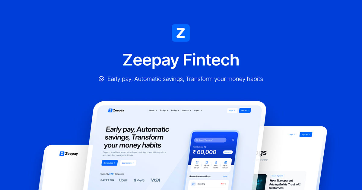 Zeepay Fintech Template